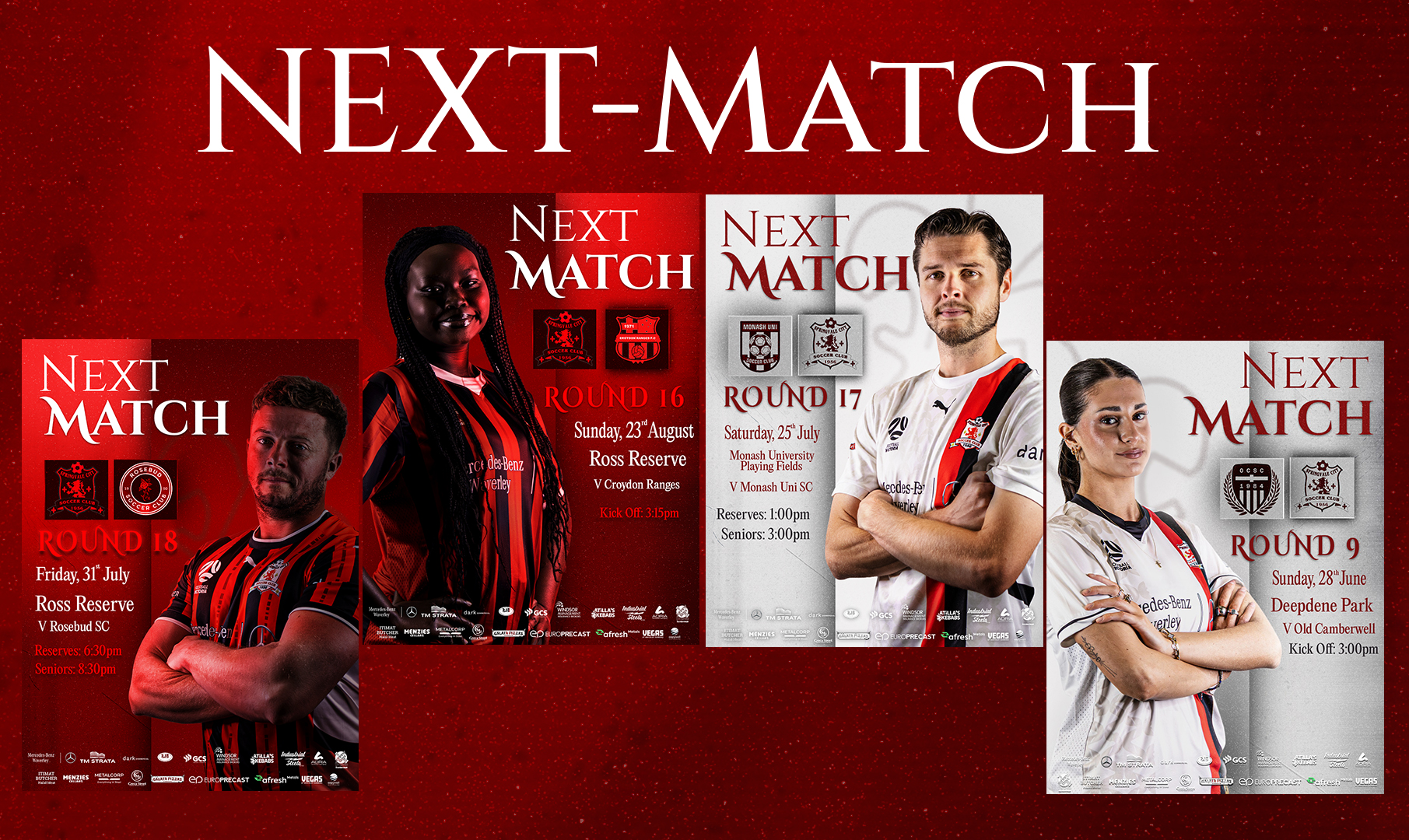 Next Match graphics — home and away