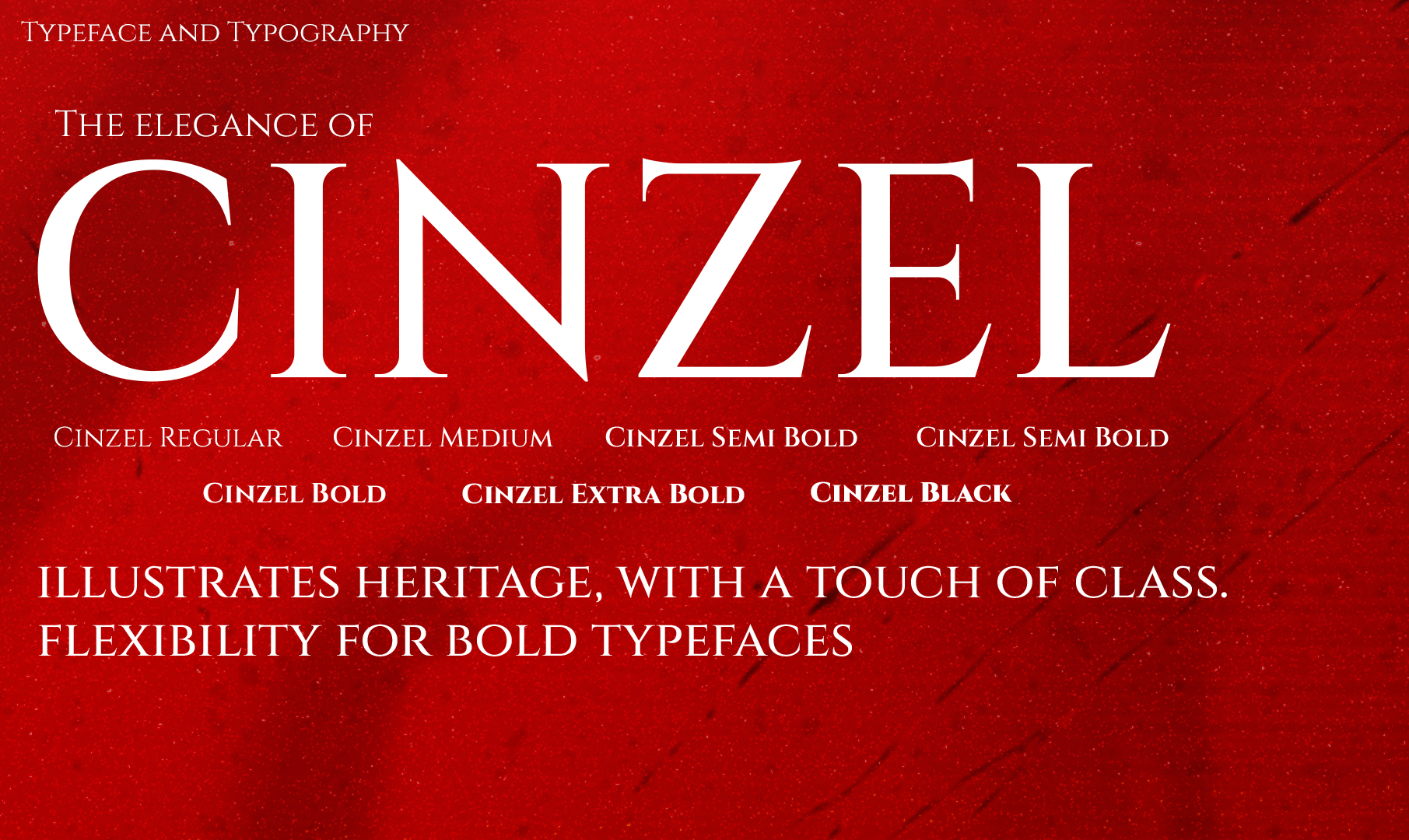 Springvale City typeface and typography — Cinzel