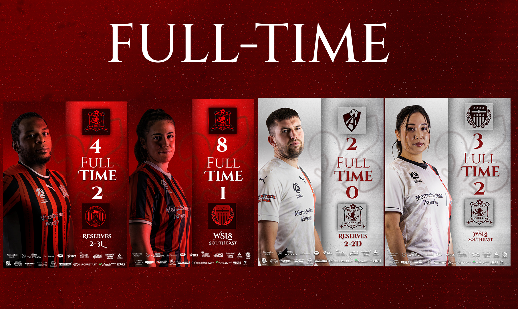 Full Time graphics — home and away
