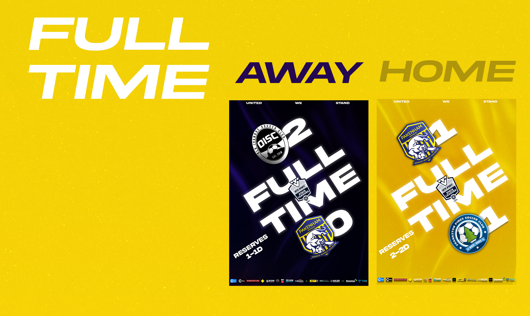 Full Time graphics — home and away