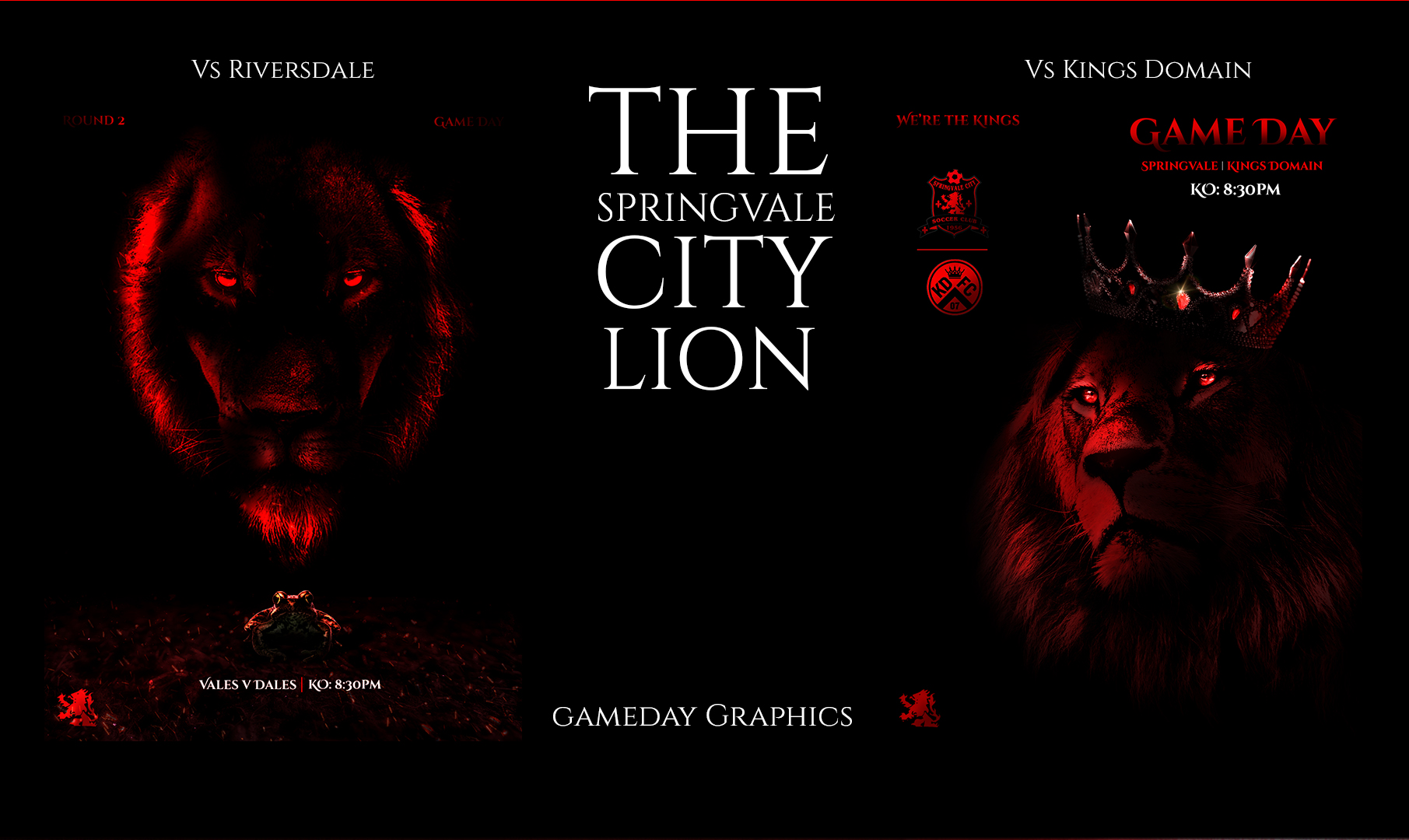 The Springvale City lion — gameday graphics
